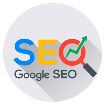 Stylized icon representing search engine optimization